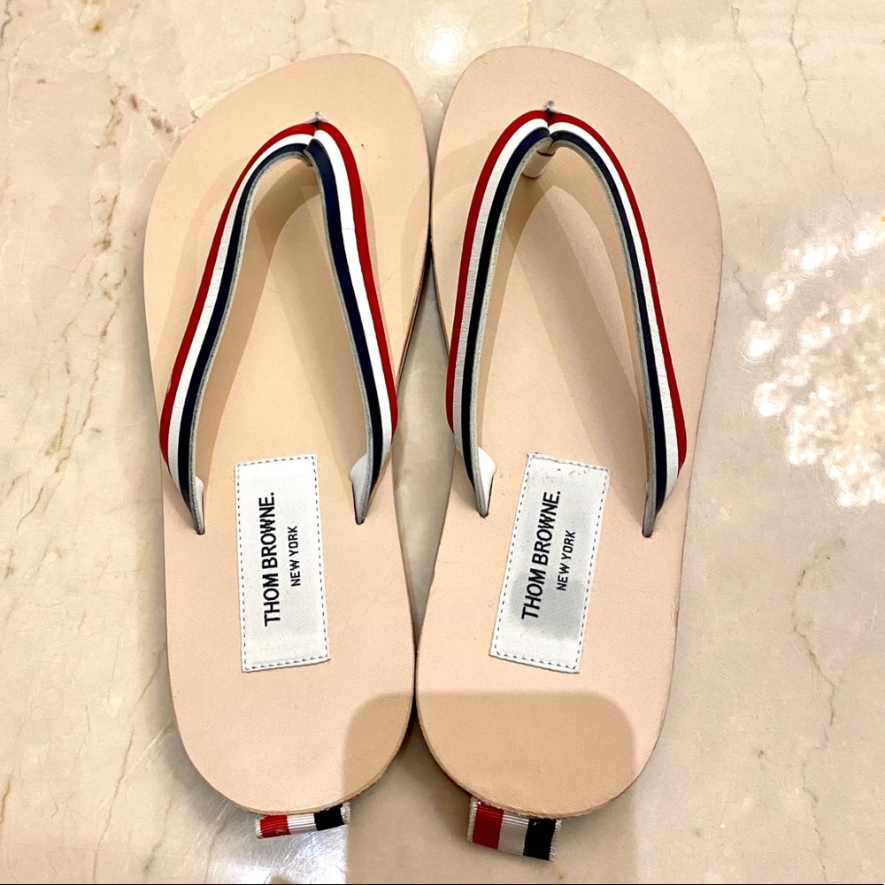 Thom Browne tricolour leather sandals